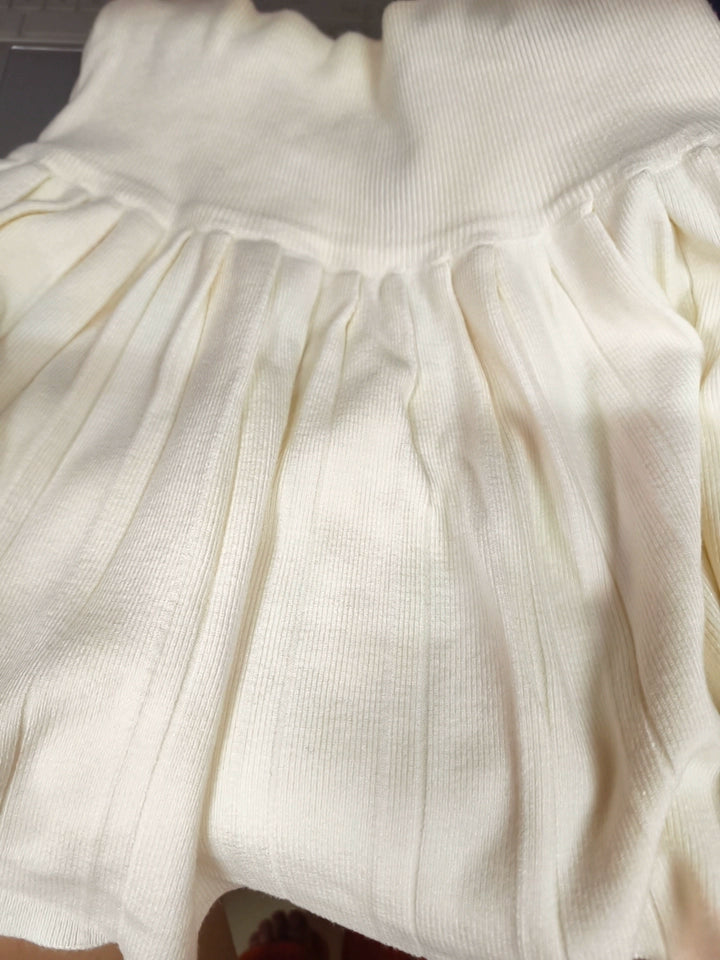 drawstring knit midi skirt