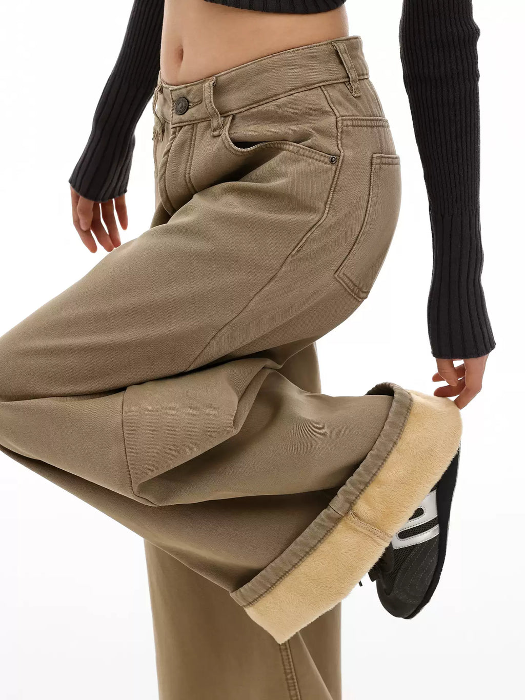 Retro low-rise wide-leg jeans