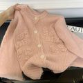 3D Embroidered Jacquard Knit Cardigan