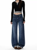 Low-rise wide-leg jeans