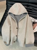 Hooded double-faced wool coat