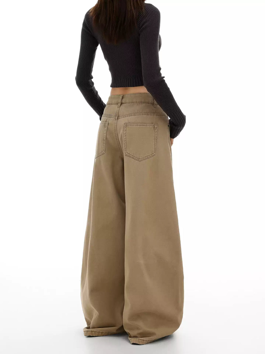 Retro low-rise wide-leg jeans