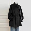 woolen belted coat